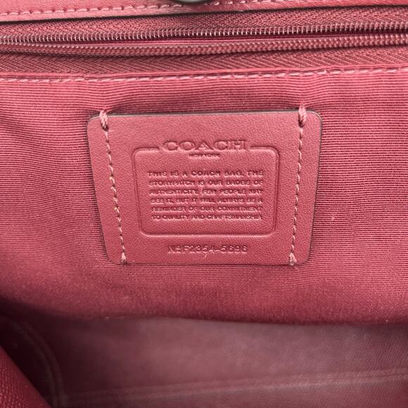 COACH Signature City Tote Bag, Khaki and Pink Leather - Picture 3 of 13